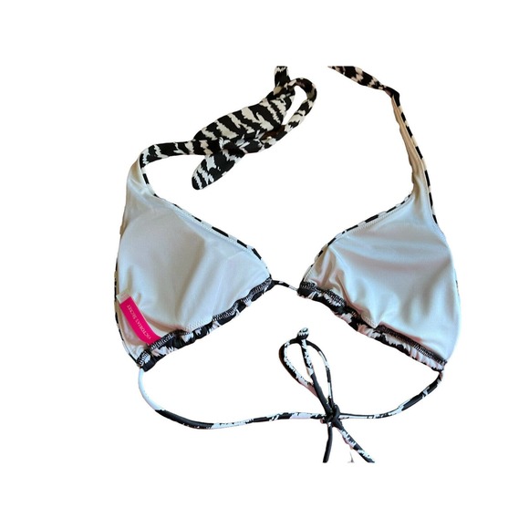 Victoria’s Secret Sz Medium Zebra Animal Print Strappy Bikini Swim Top Swimwear - Picture 3 of 6